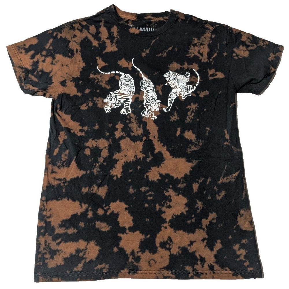 Bowery Supply Tokyo Tigers Black Tie Dye‎ Cotton T-Shirt - Men Medium